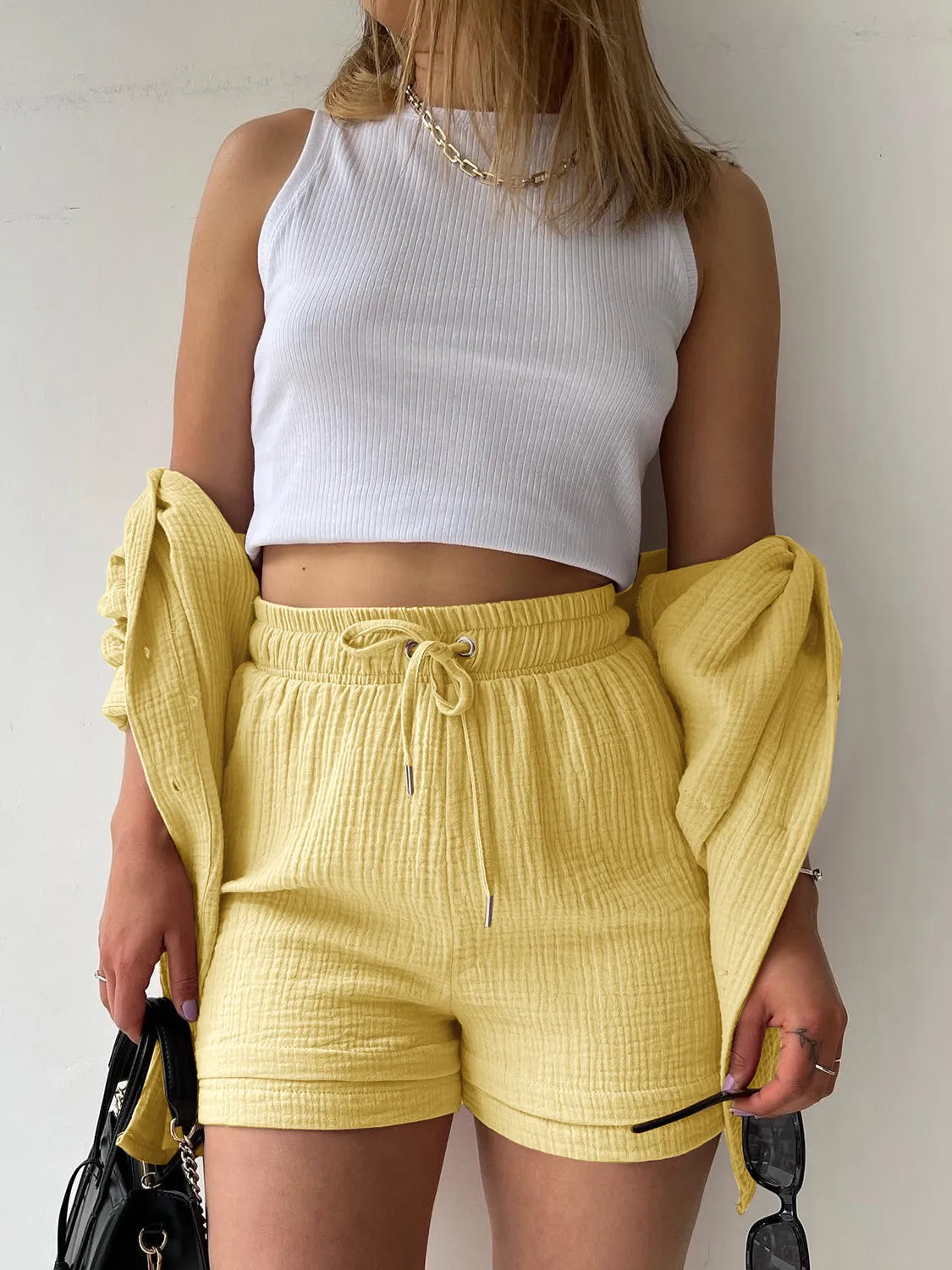 11 Casual Beachwear Button Up Shirt / Shorts Outfits