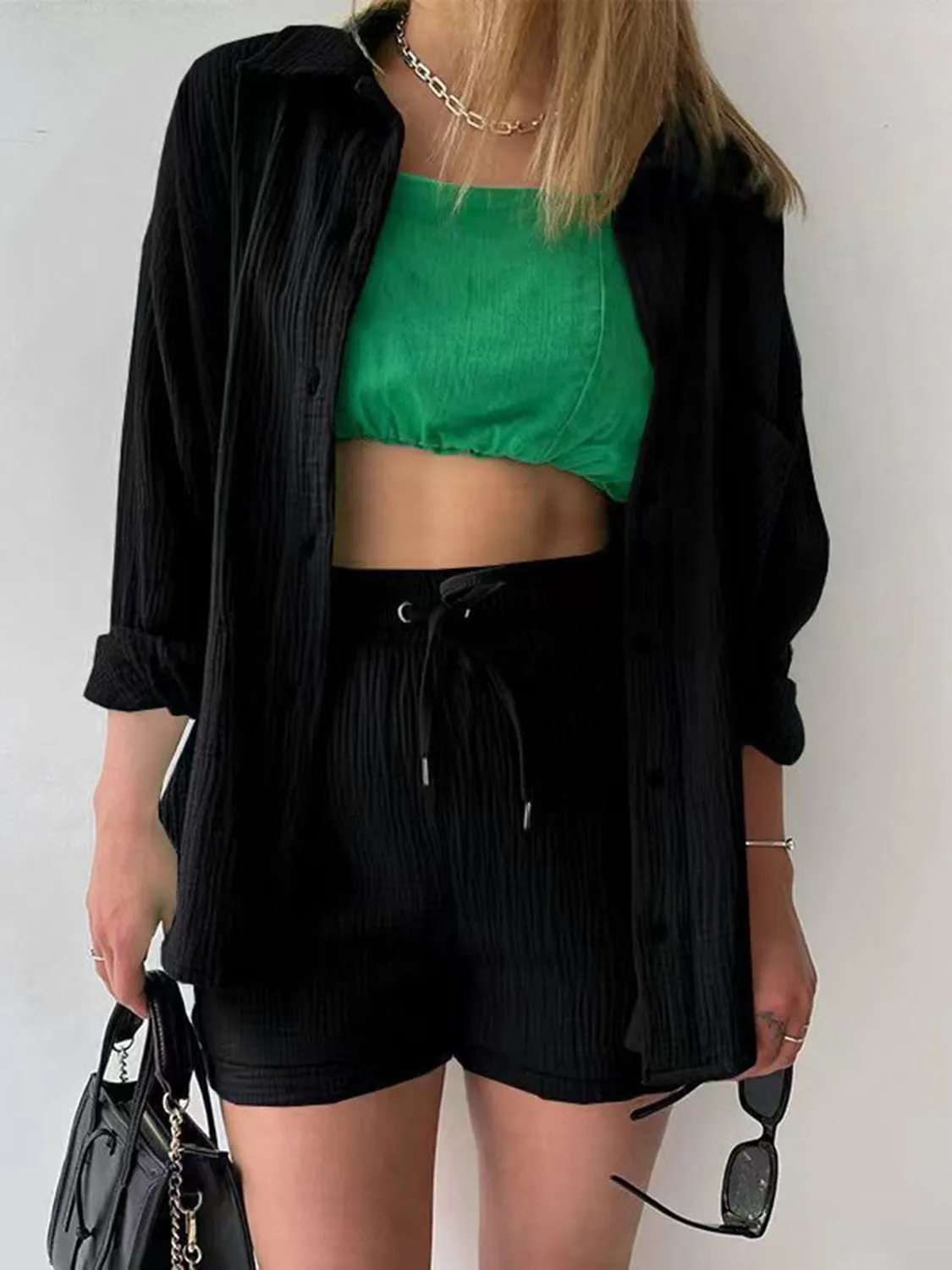 11 Casual Beachwear Button Up Shirt / Shorts Outfits