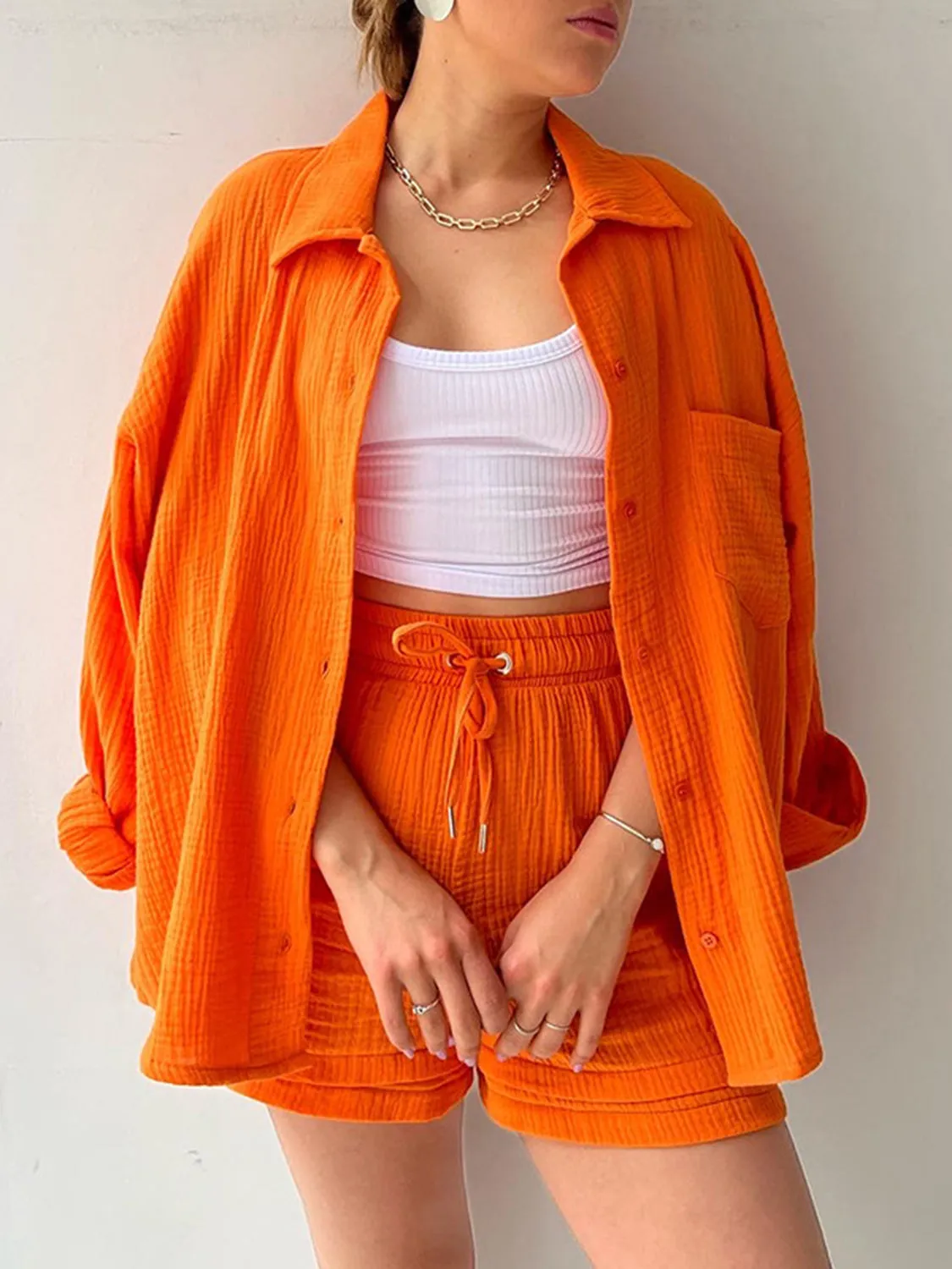 11 Casual Beachwear Button Up Shirt / Shorts Outfits