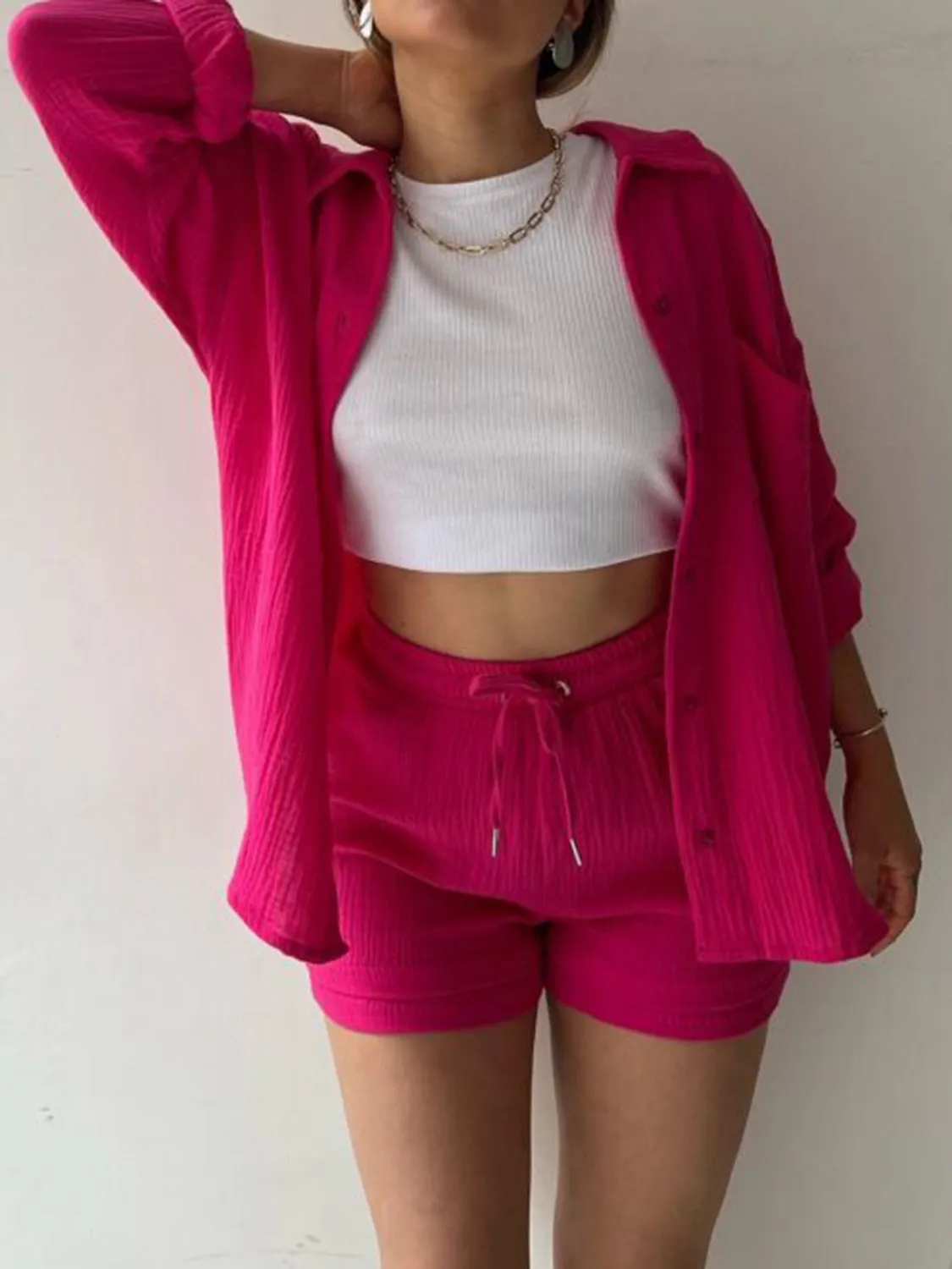 11 Casual Beachwear Button Up Shirt / Shorts Outfits