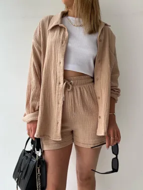 11 Casual Beachwear Button Up Shirt / Shorts Outfits