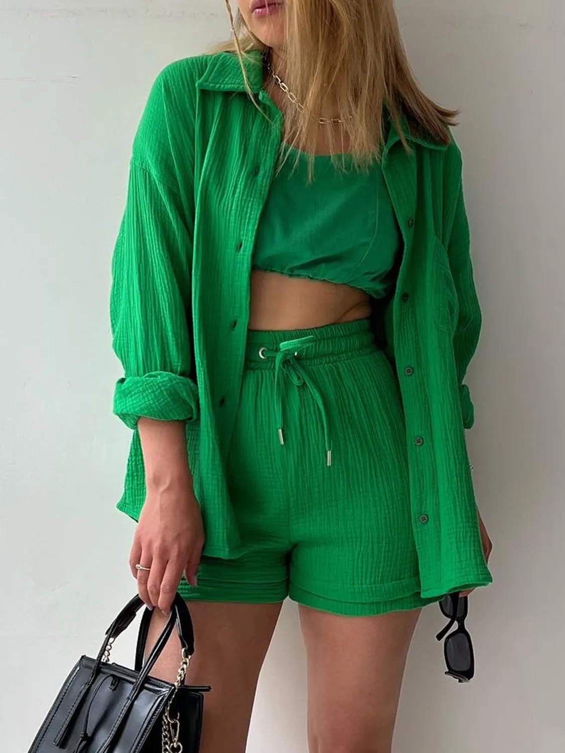 11 Casual Beachwear Button Up Shirt / Shorts Outfits