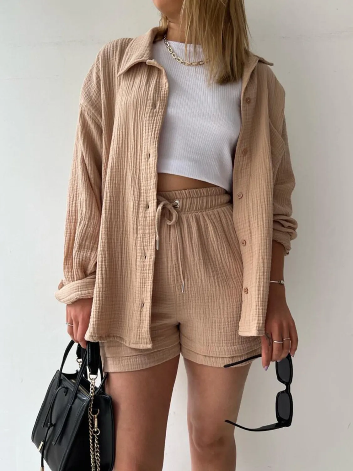 11 Casual Beachwear Button Up Shirt / Shorts Outfits