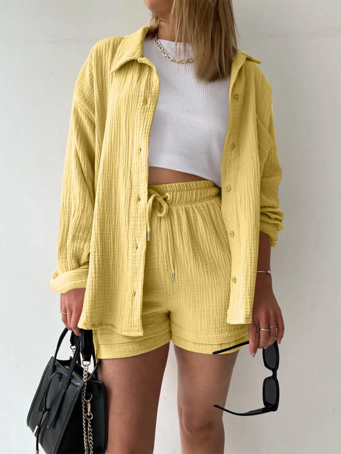 11 Casual Beachwear Button Up Shirt / Shorts Outfits