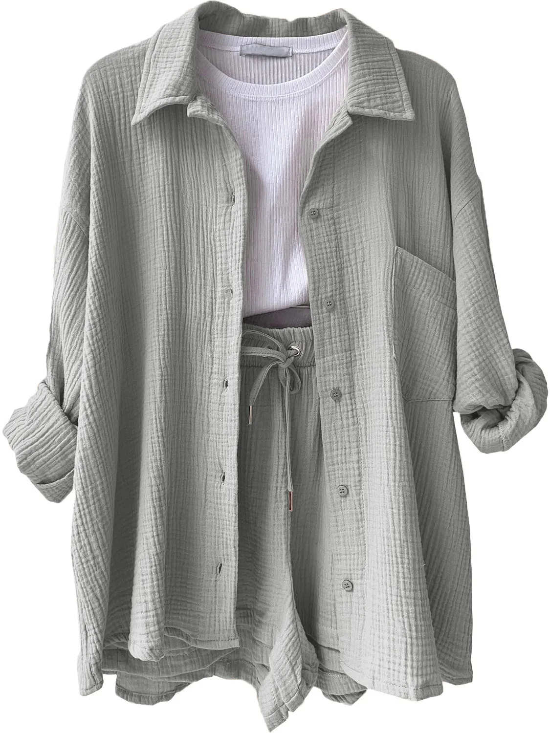 11 Casual Beachwear Button Up Shirt / Shorts Outfits