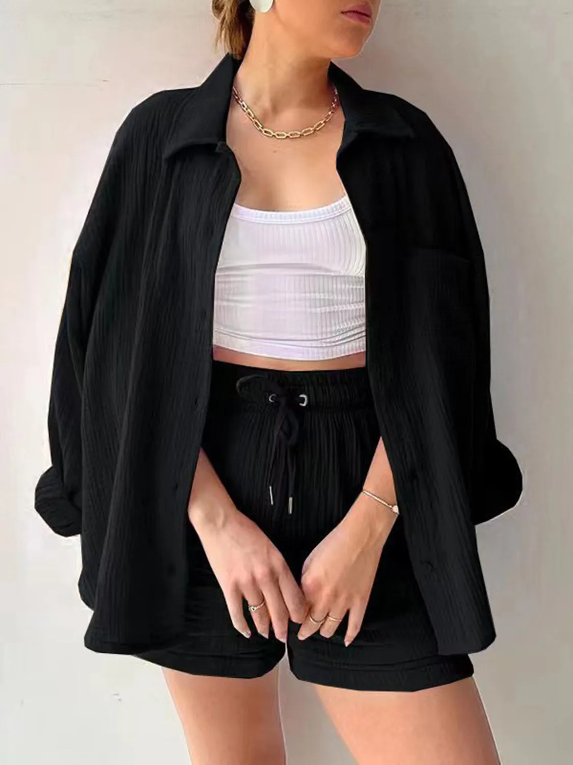 11 Casual Beachwear Button Up Shirt / Shorts Outfits