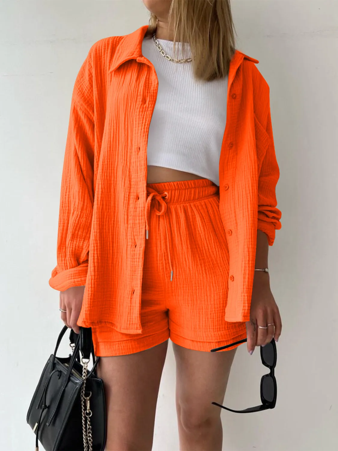 11 Casual Beachwear Button Up Shirt / Shorts Outfits