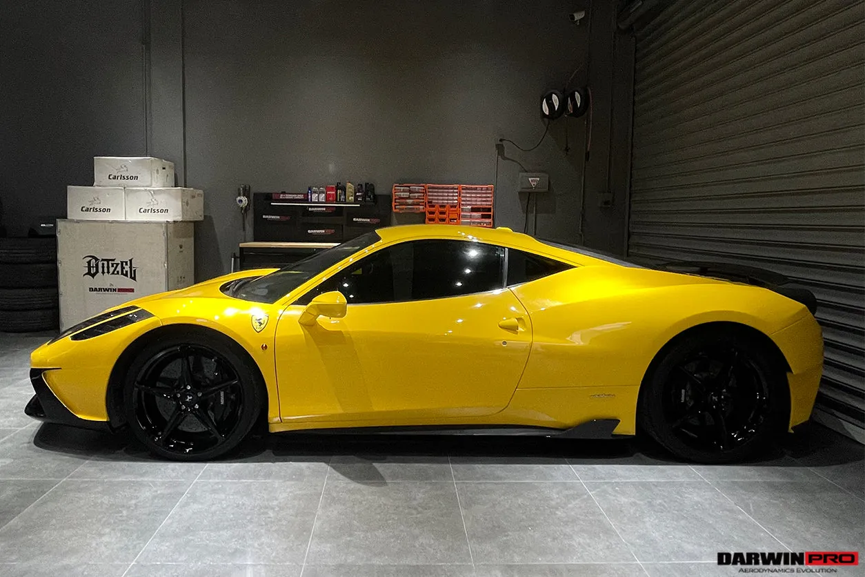2010-2015 Ferrari 458 Coupe & Spider Speciale Style Carbon Fiber Side Skirts Canards