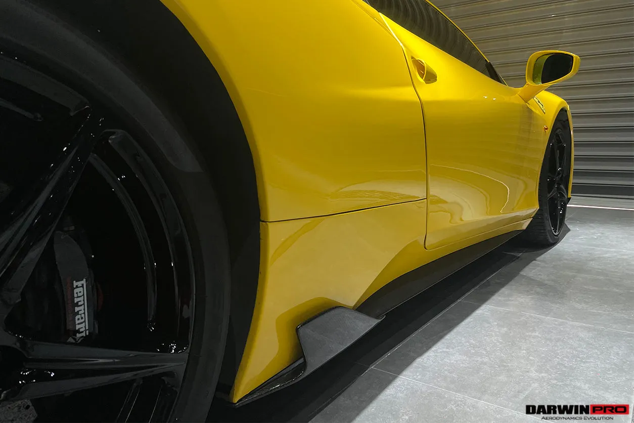 2010-2015 Ferrari 458 Coupe & Spider Speciale Style Carbon Fiber Side Skirts Canards