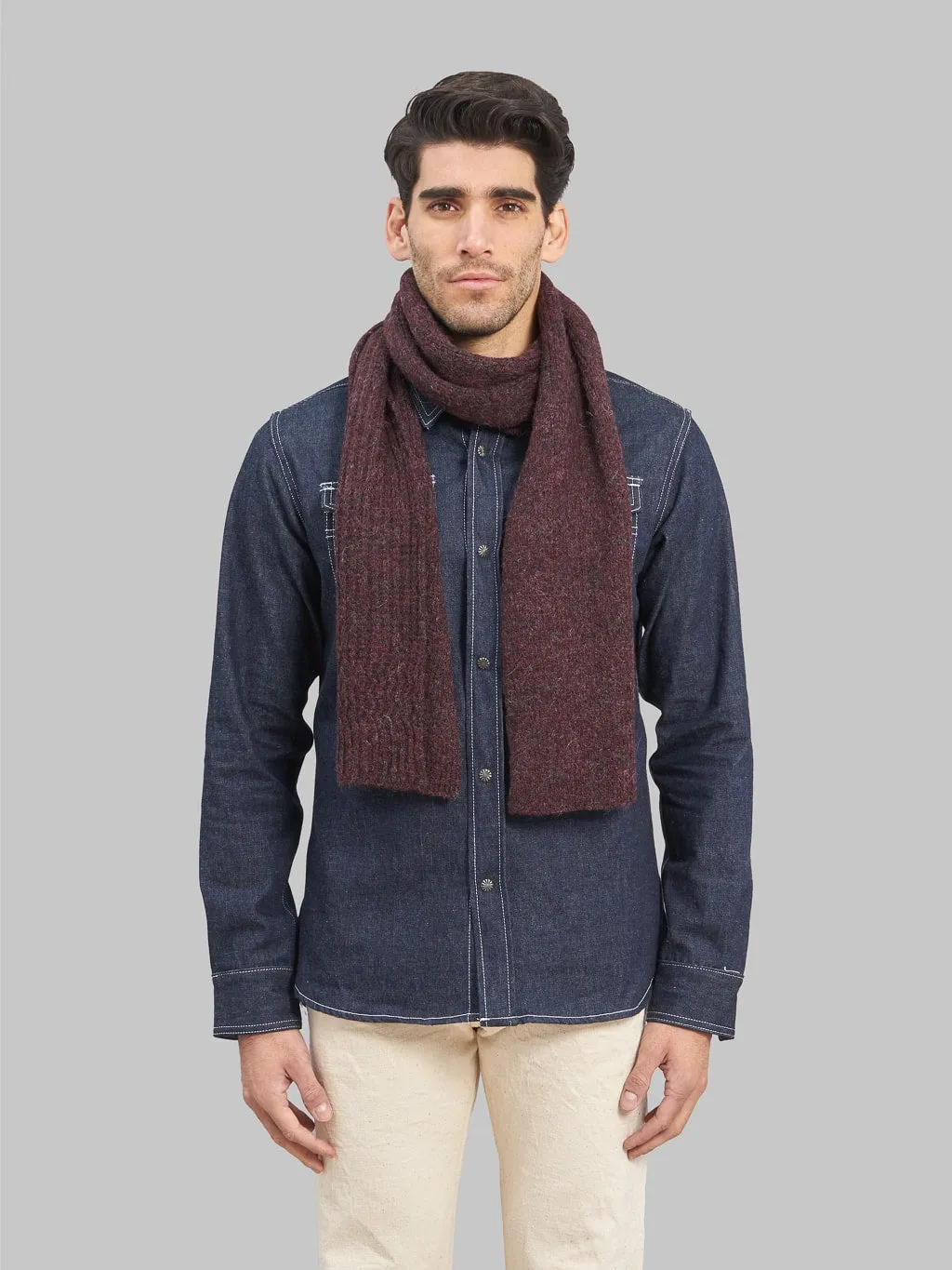 3sixteen Alpaca Rib Scarf Bordeaux