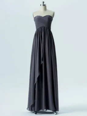 A-line Sweetheart Floor-Length Chiffon Bridesmaid Dresses 2865