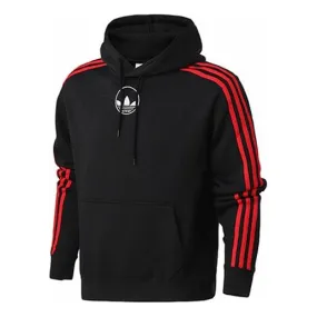 adidas originals 3 Stripe Circle Sports Black Sweatshirt, black