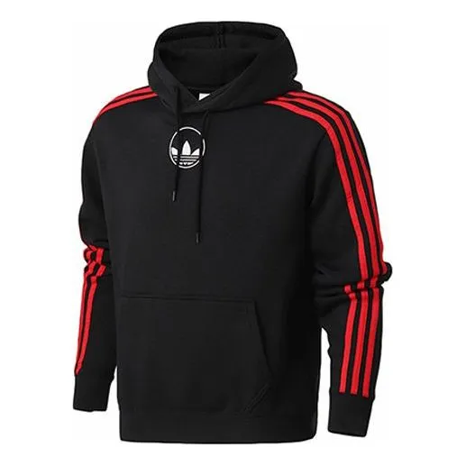 adidas originals 3 Stripe Circle Sports Black Sweatshirt, black