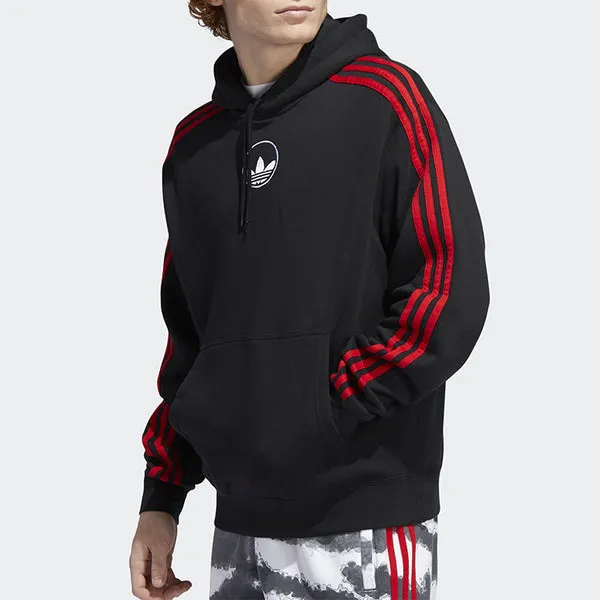 adidas originals 3 Stripe Circle Sports Black Sweatshirt, black