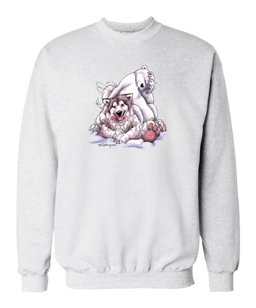 Alaskan Malamute - With-polar-bear - Caricature - Sweatshirt