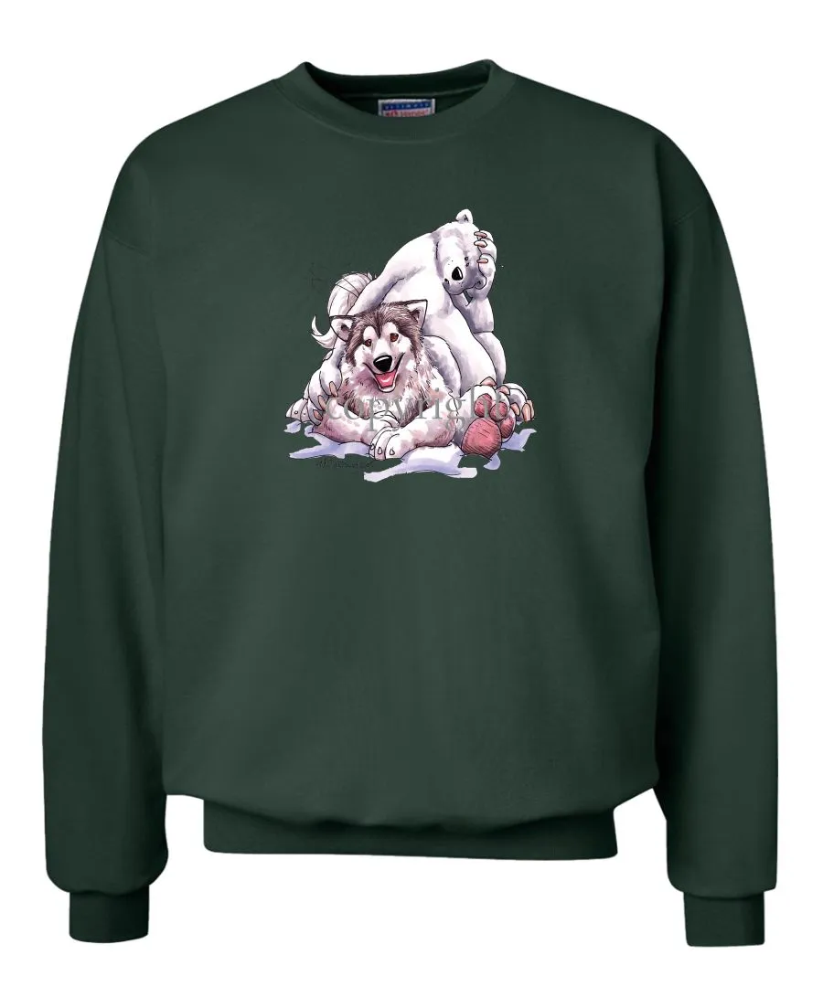 Alaskan Malamute - With-polar-bear - Caricature - Sweatshirt