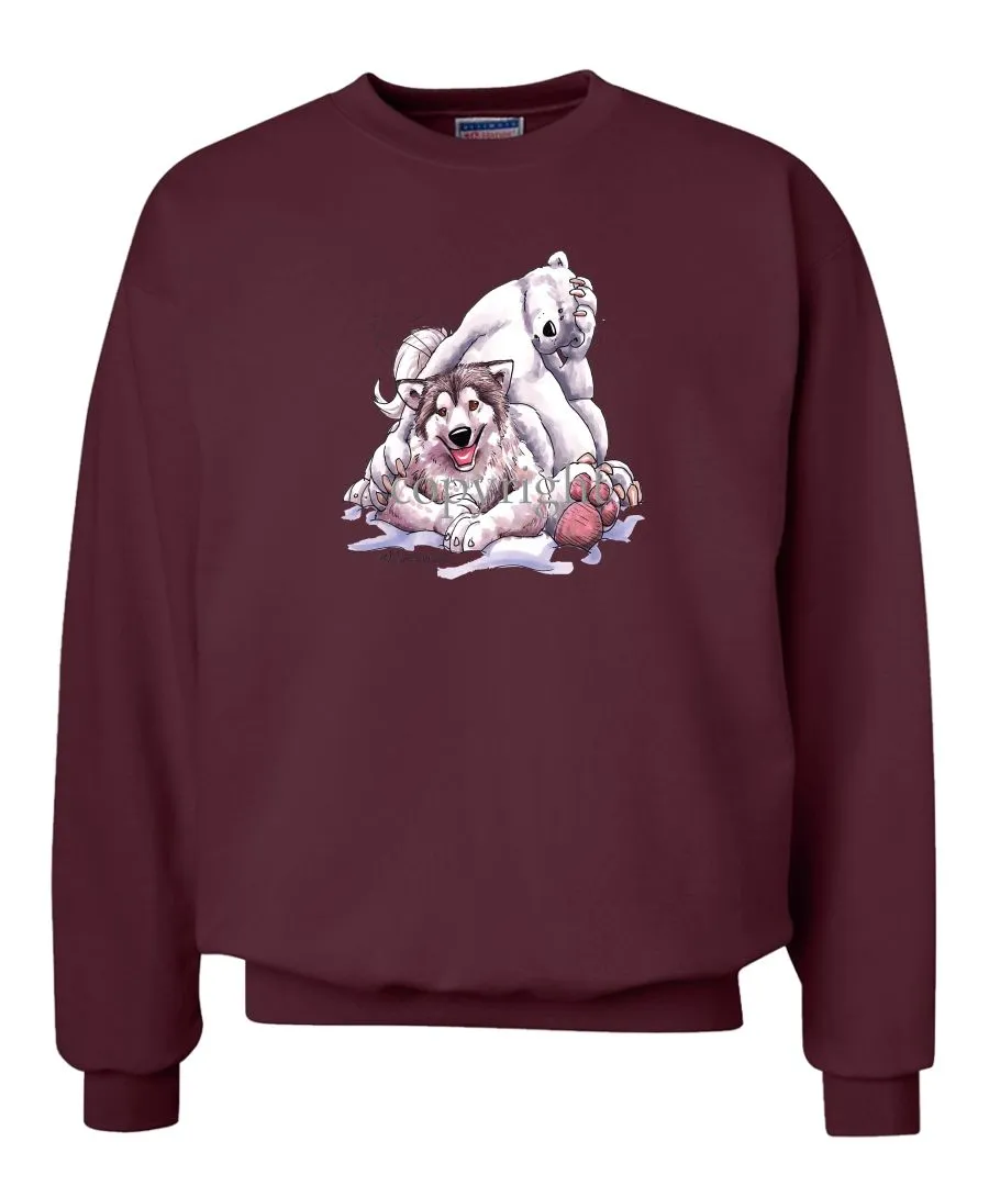 Alaskan Malamute - With-polar-bear - Caricature - Sweatshirt