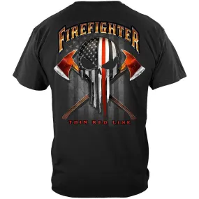 American Pride Firefighter Skull of Freedom T-shirt