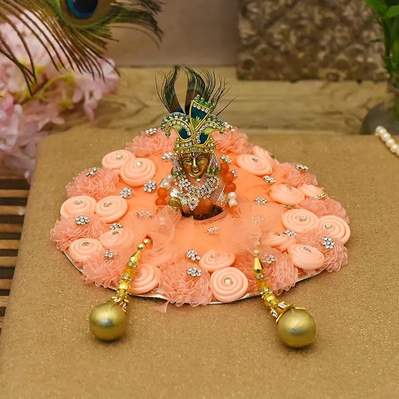 Attractive Peach Krishna Poshak