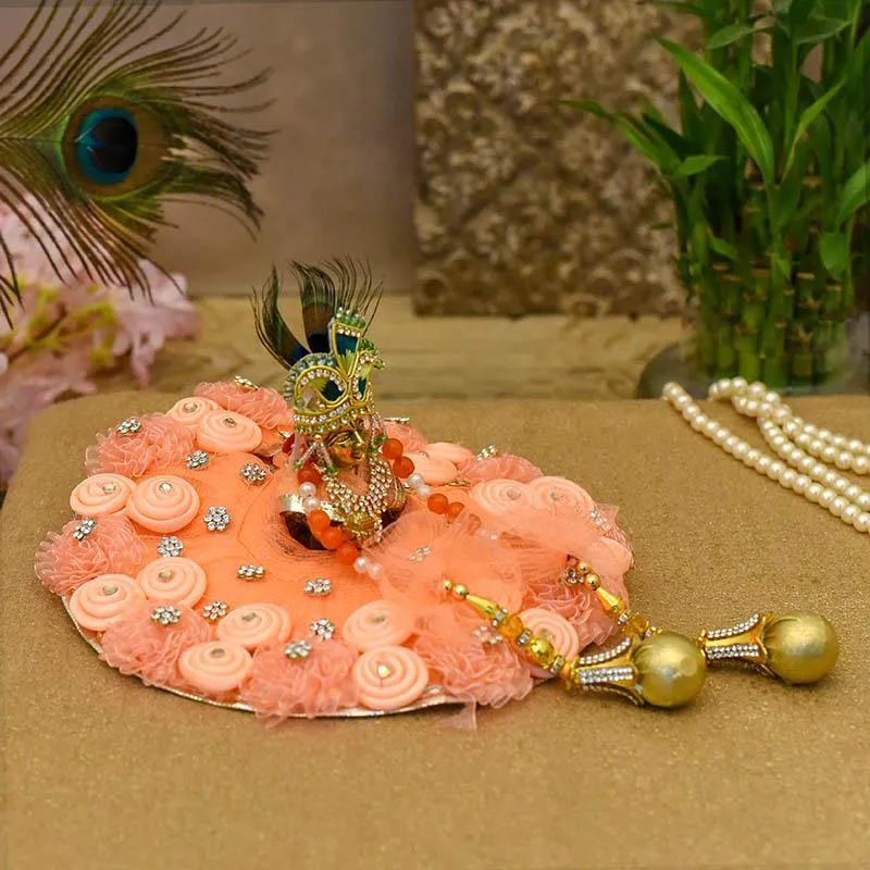 Attractive Peach Krishna Poshak