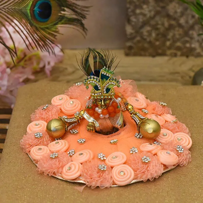 Attractive Peach Krishna Poshak
