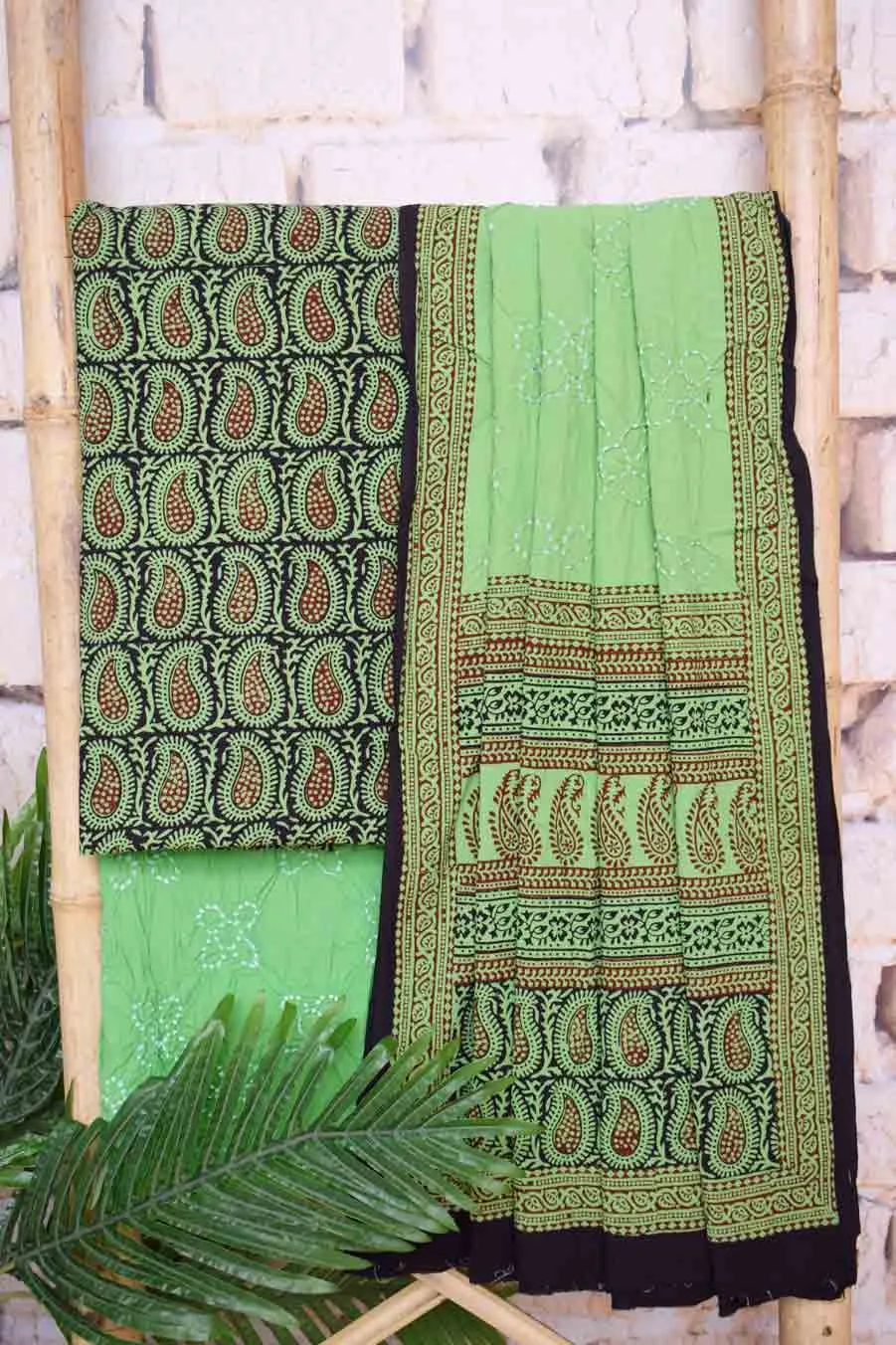 Bagh Cotton Suit with Bandhani