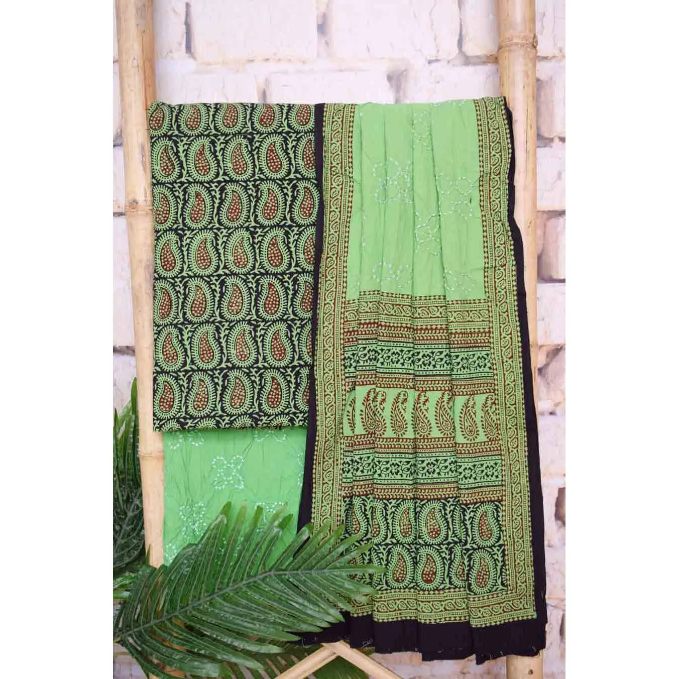 Bagh Cotton Suit with Bandhani