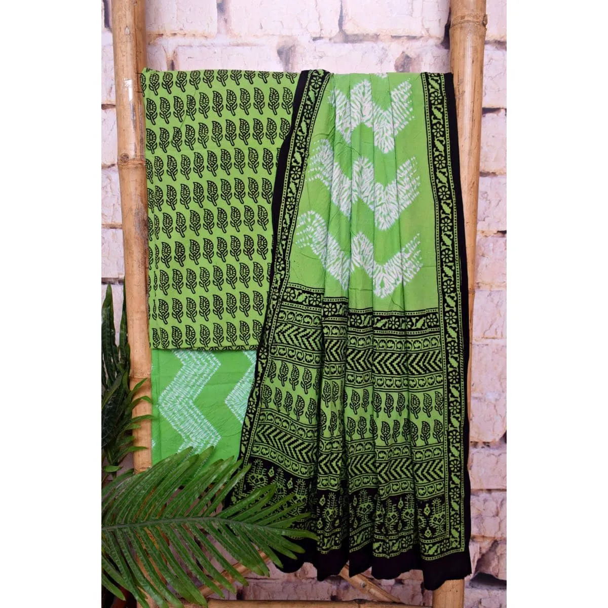 Bagh Cotton Suit with Shibori