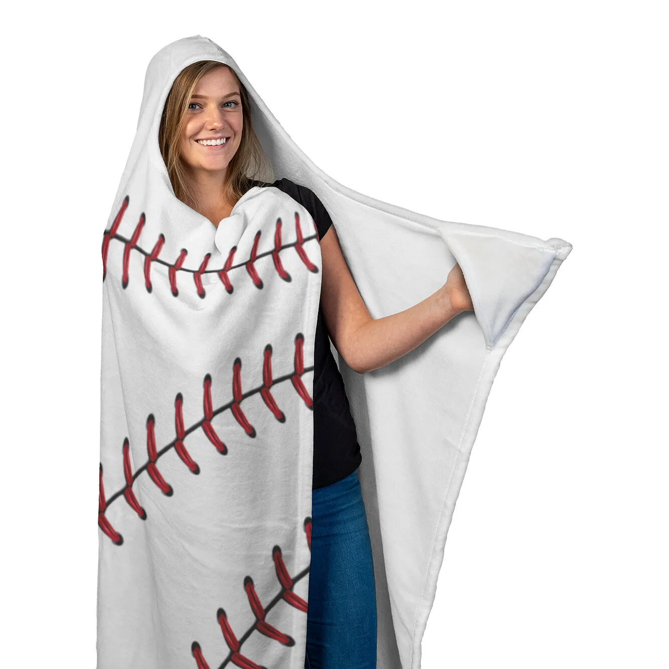 Baseball Stitch Hooded Blanket