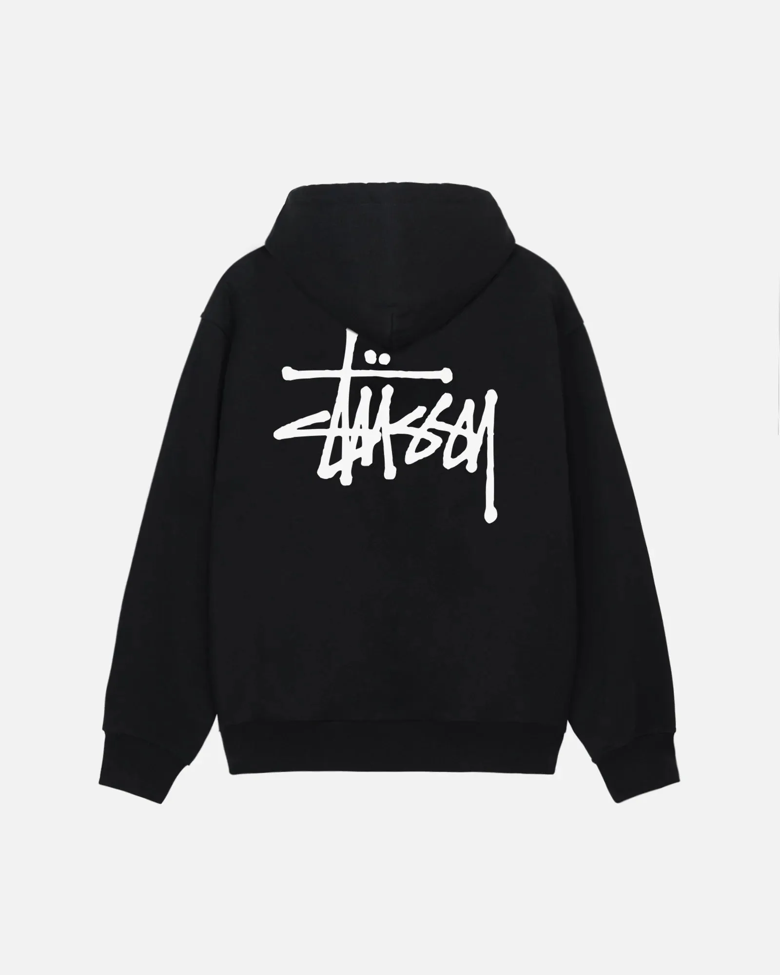 BASIC STÜSSY ZIP HOODIE / BLACK