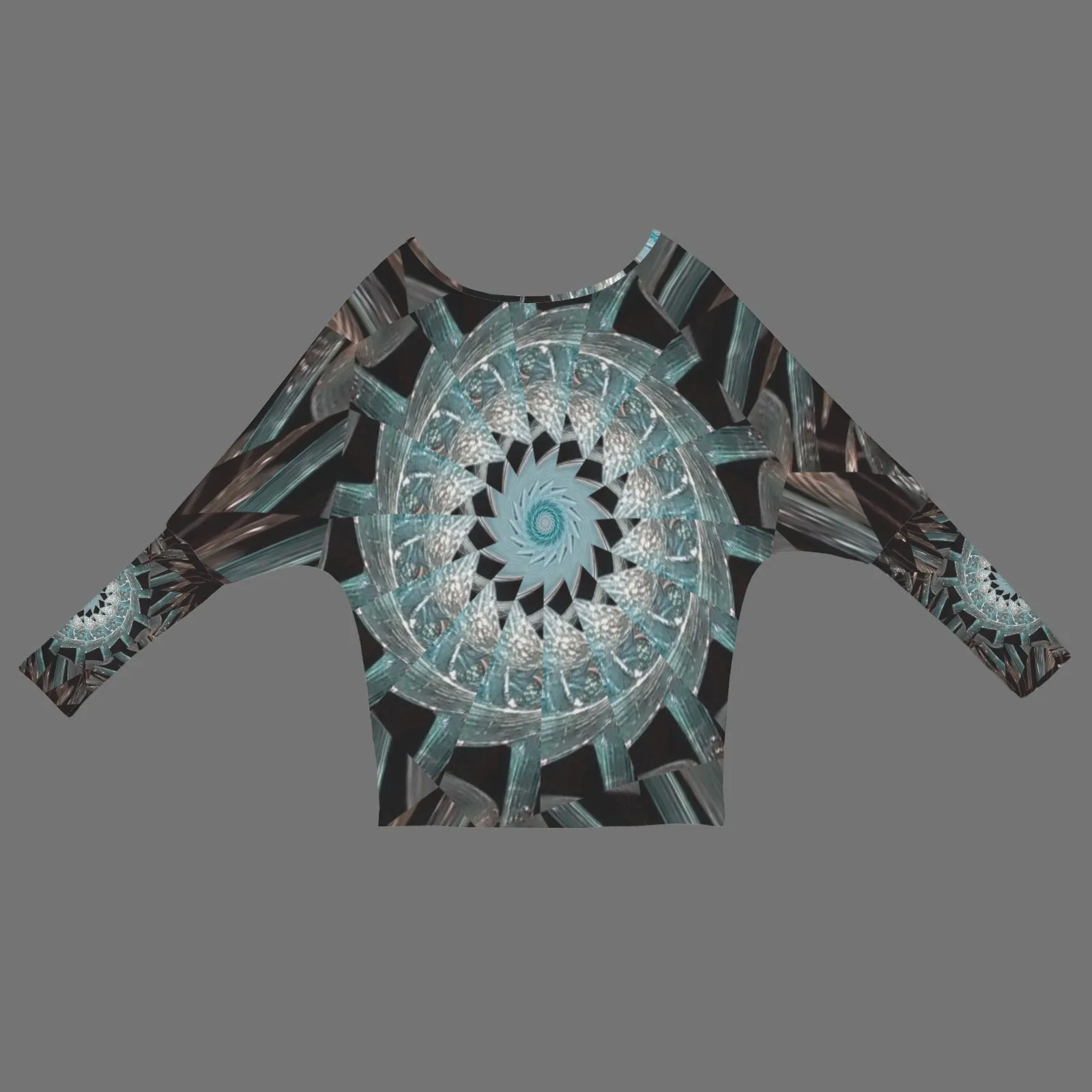 Batwing Long Sleeve Sweater Blue Glass Medallion