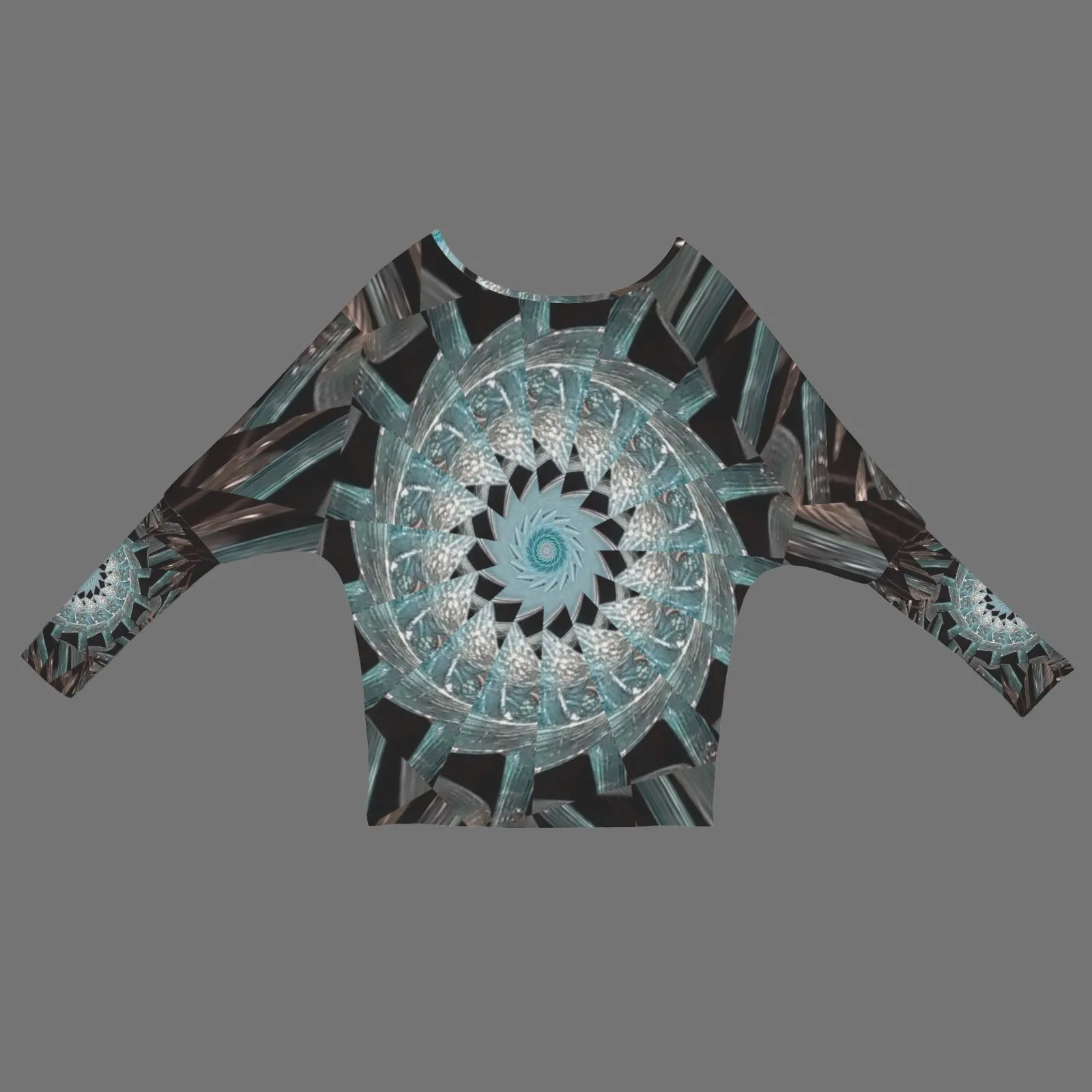 Batwing Long Sleeve Sweater Blue Glass Medallion