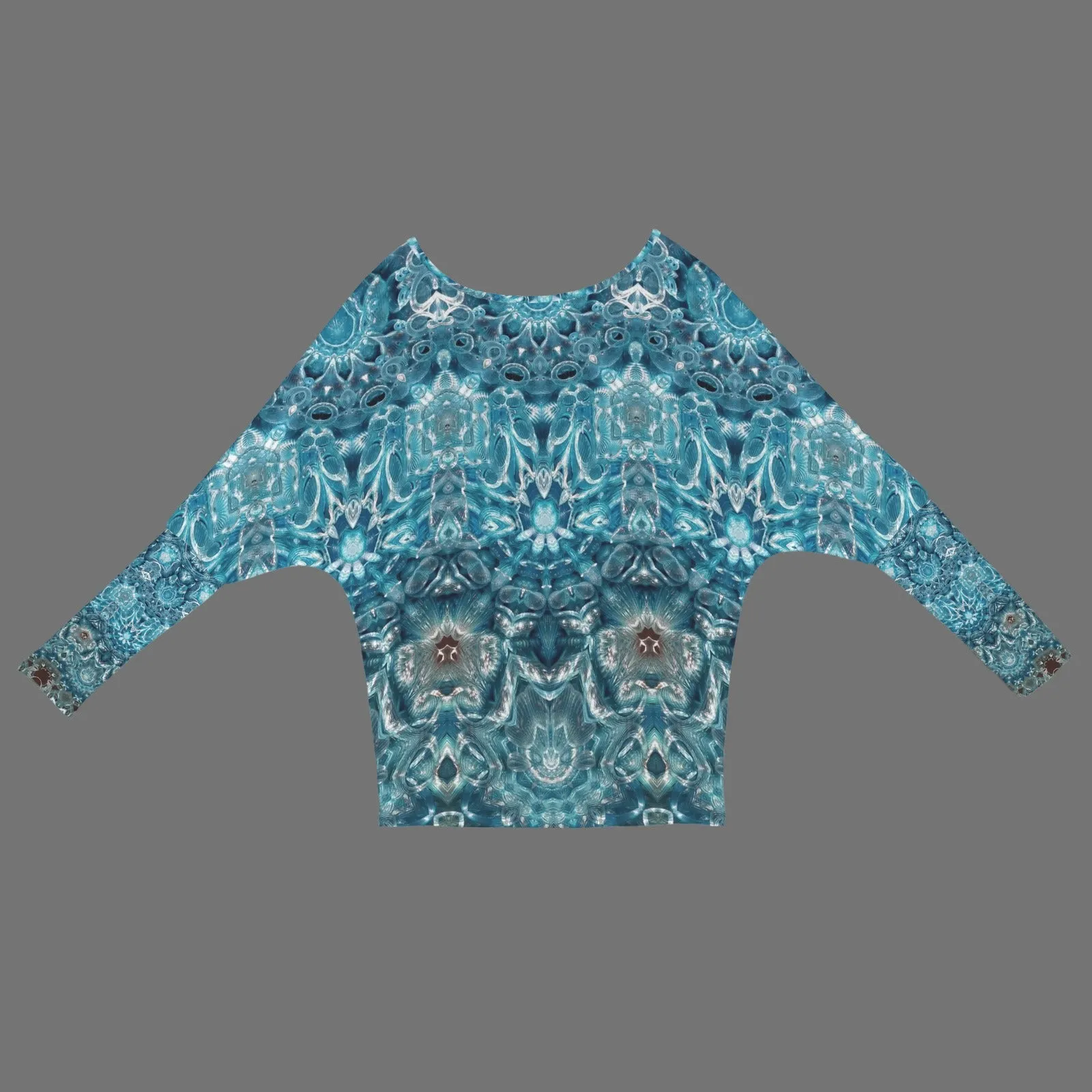 Batwing Long Sleeve Sweater Blue Glass
