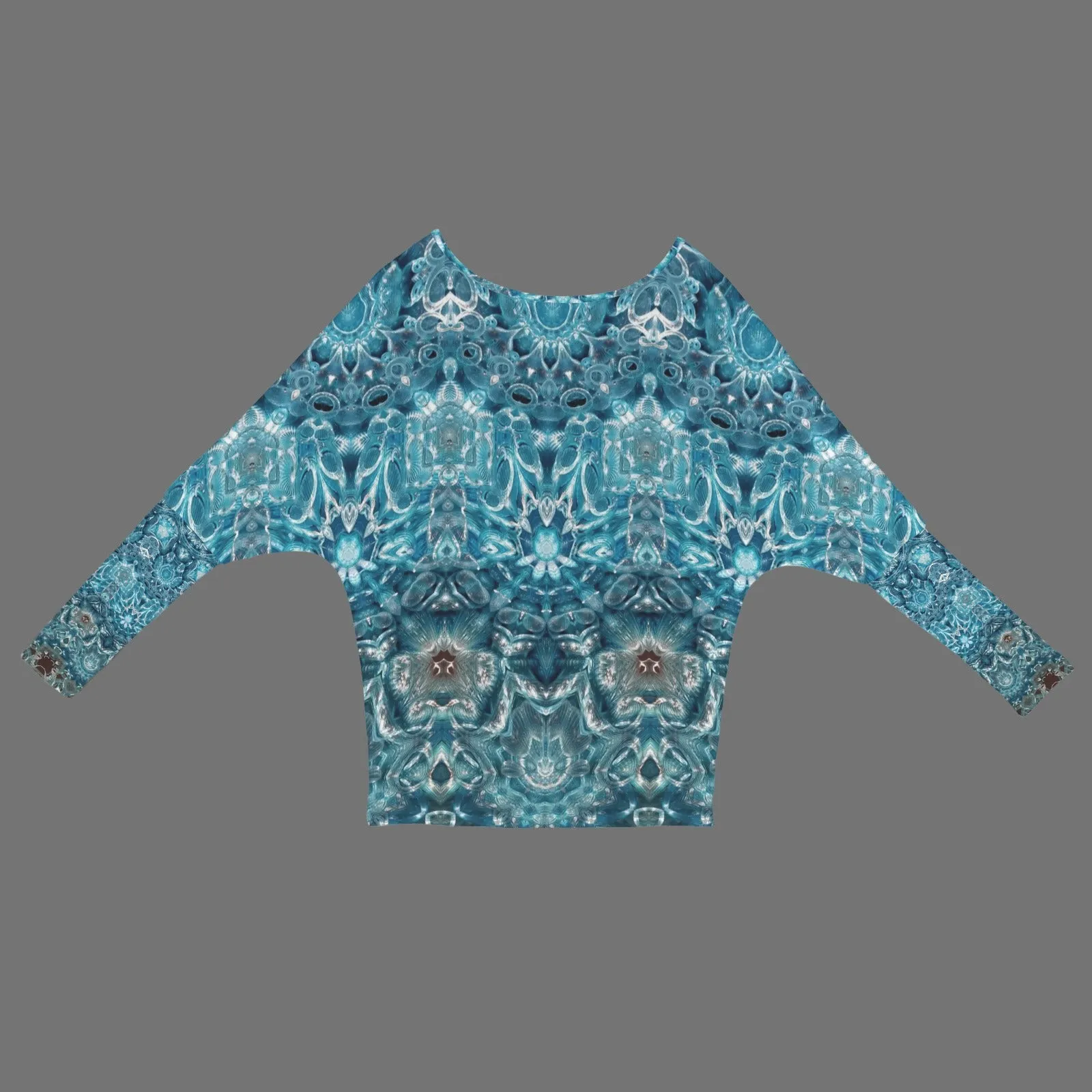 Batwing Long Sleeve Sweater Blue Glass
