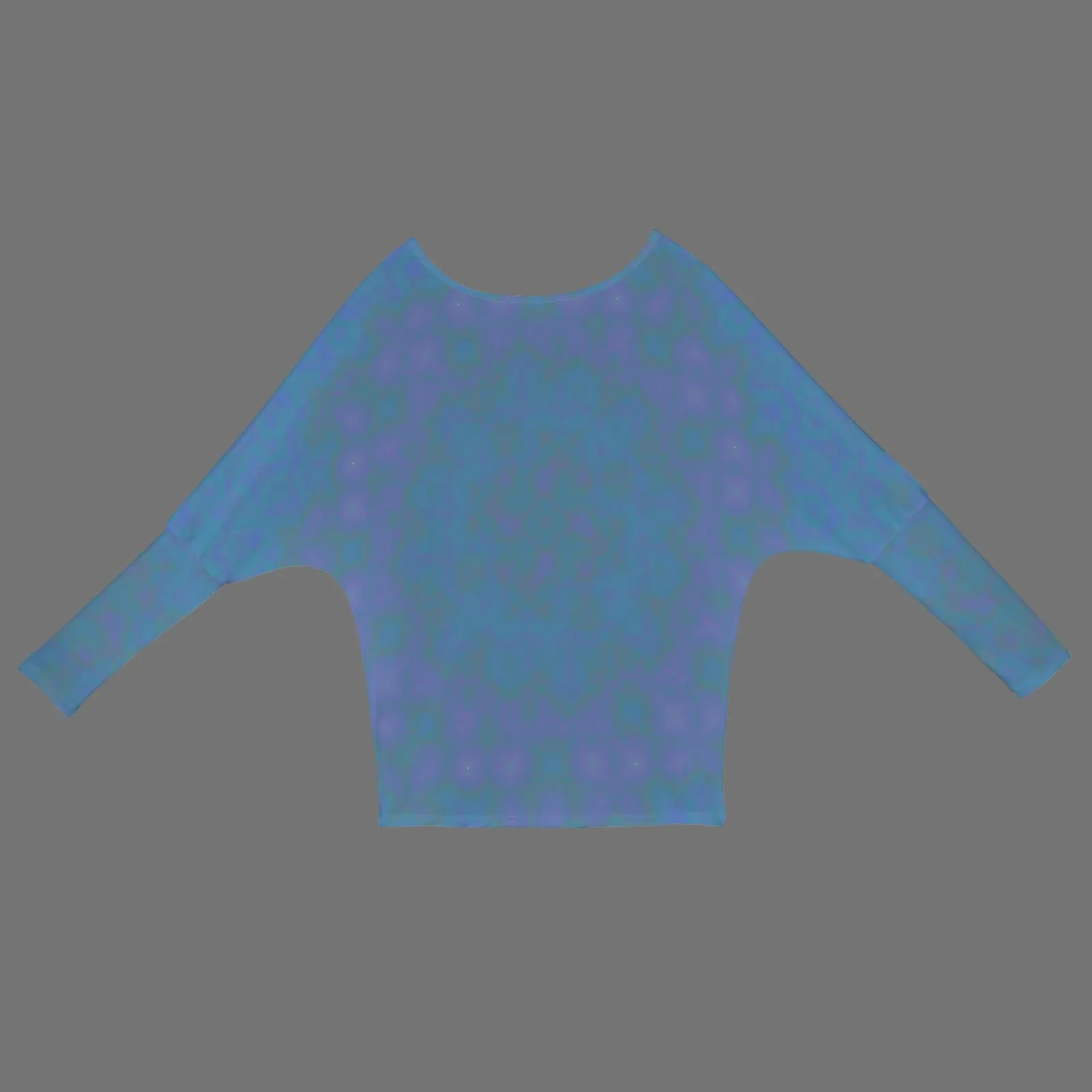 Batwing Long Sleeve Sweater Blue Green Purple Watercolor