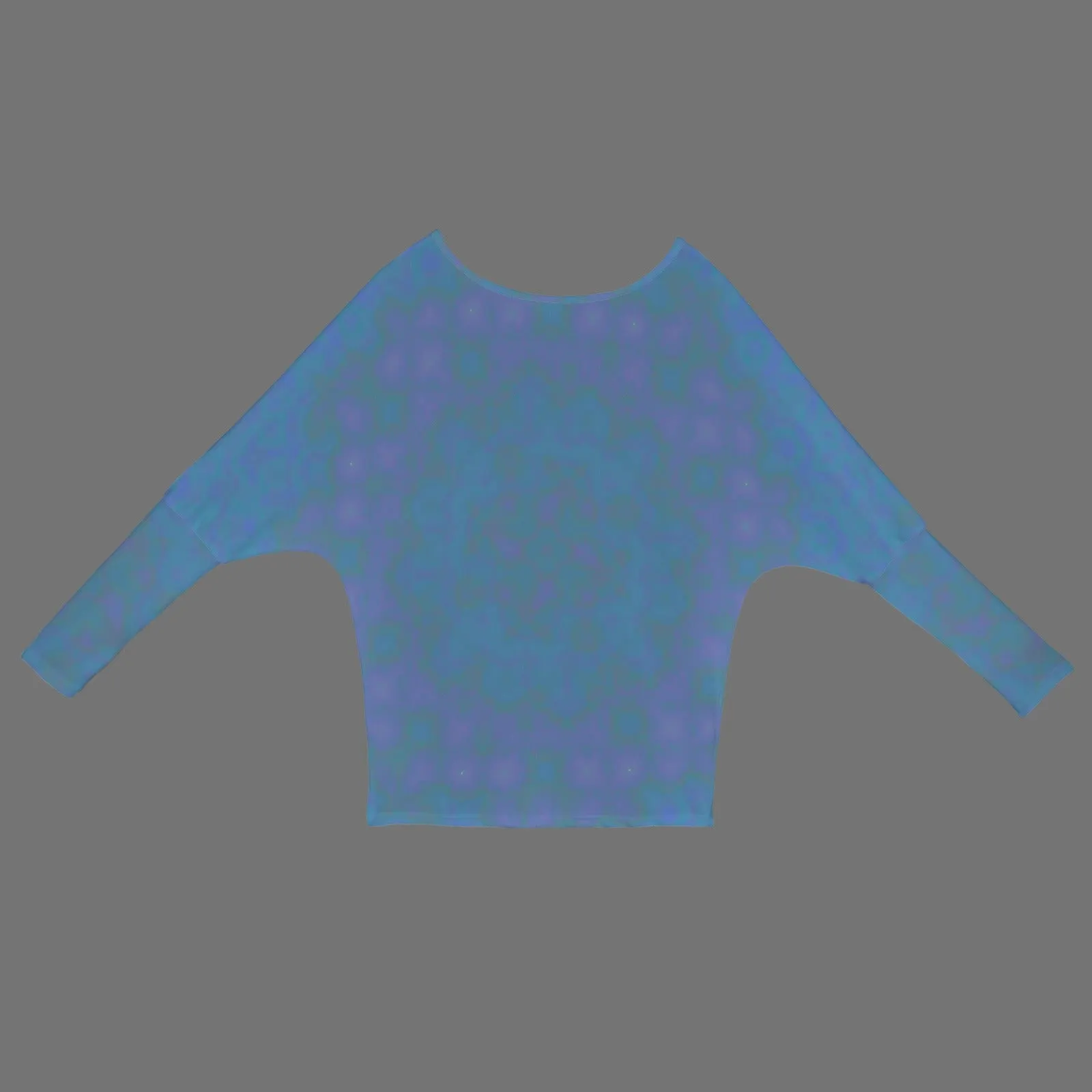 Batwing Long Sleeve Sweater Blue Green Purple Watercolor