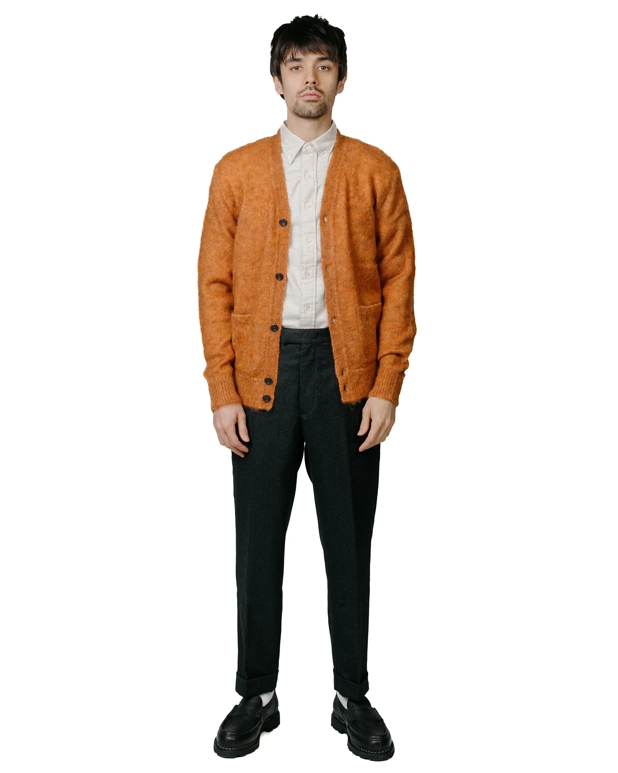 Beams Plus Cardigan Stretch Mohair Orange