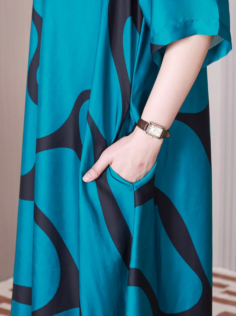 Beautiful life Women's Round Neck A-line Dress