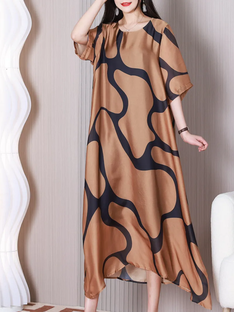 Beautiful life Women's Round Neck A-line Dress