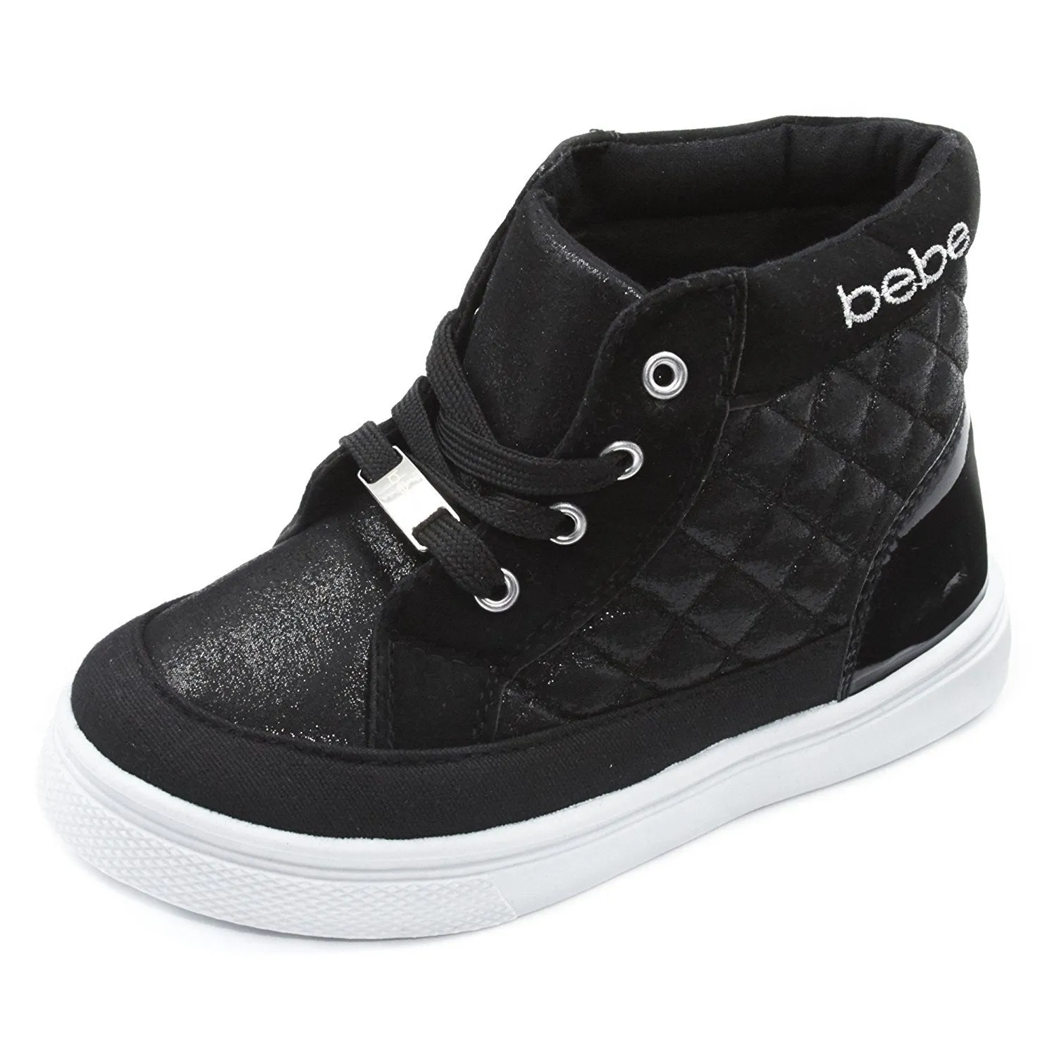 bebe Kids Toddlers Girls Quilted High Top Sneakers With Metallic Shimmer (See More Colors and Sizes)