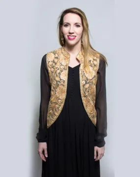 Black Color Georgette Jacket Dress - Rent