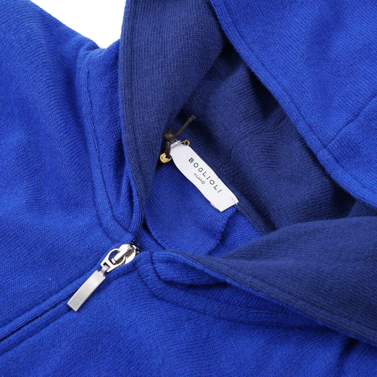 Boglioli Full-Zip Hooded Wool Sweater