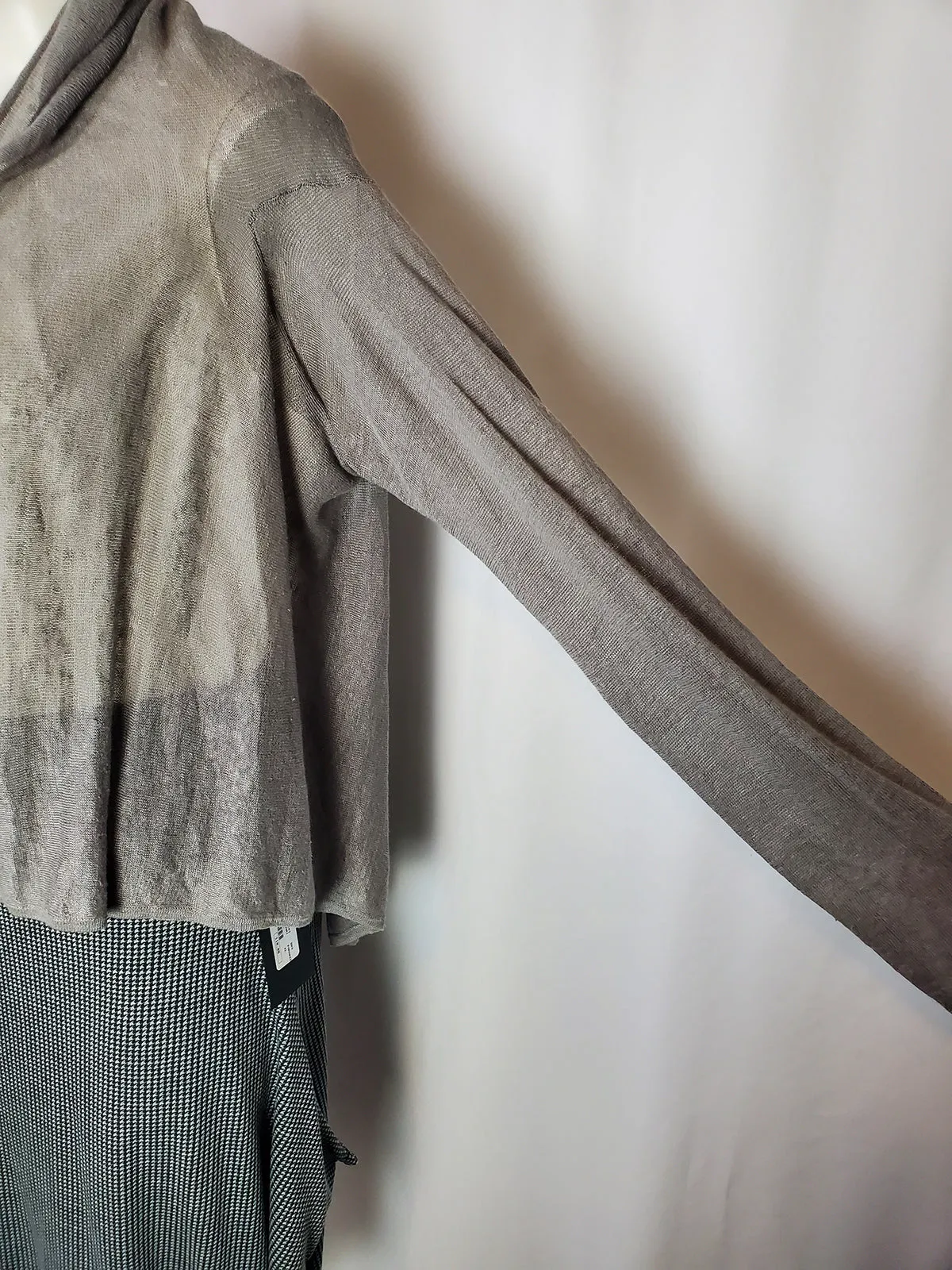 bryn Walker Size L Gray Knit Cardigan Sweater