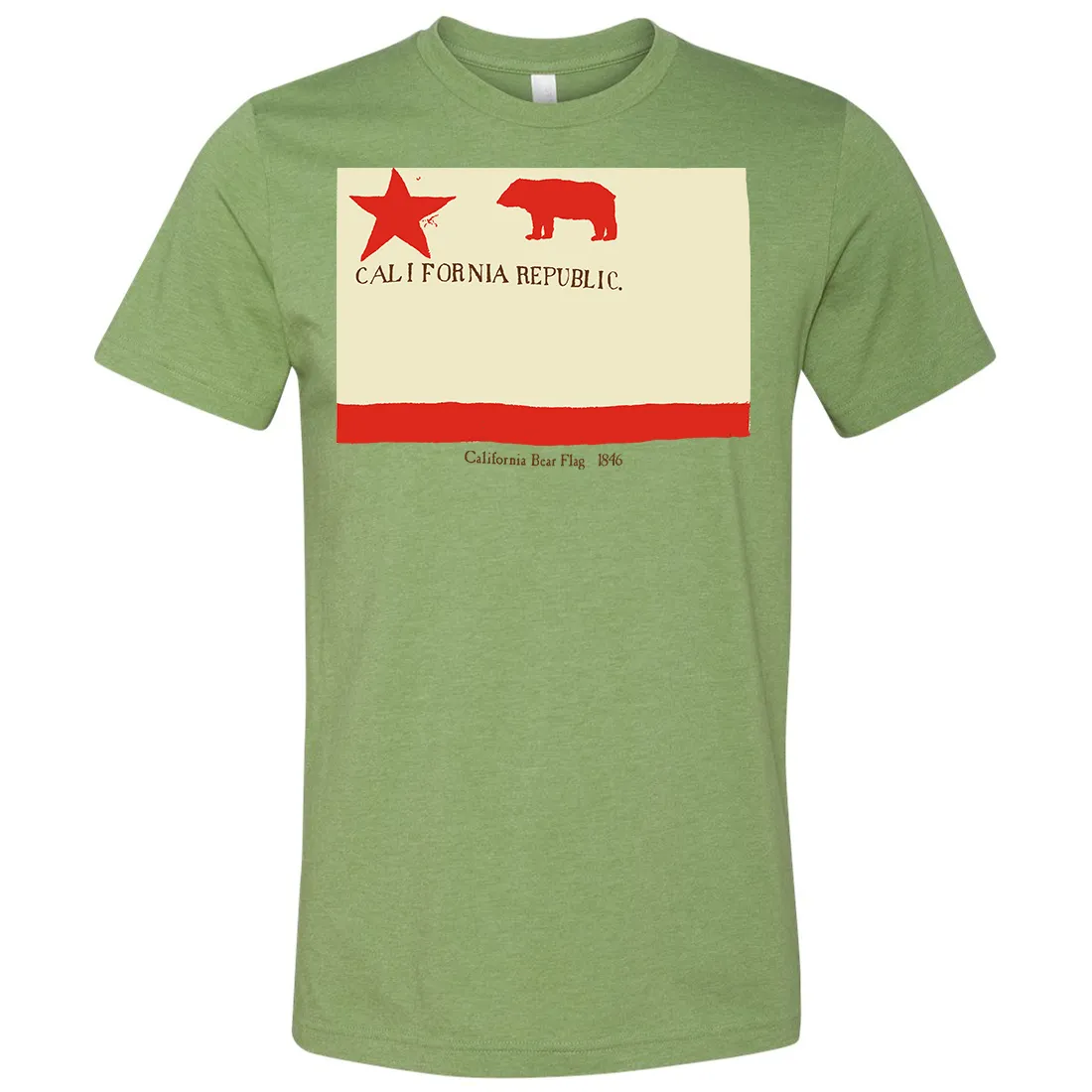 California Republic Bear Flag 1846 Asst Colors Mens Lightweight Fitted T-Shirt/tee