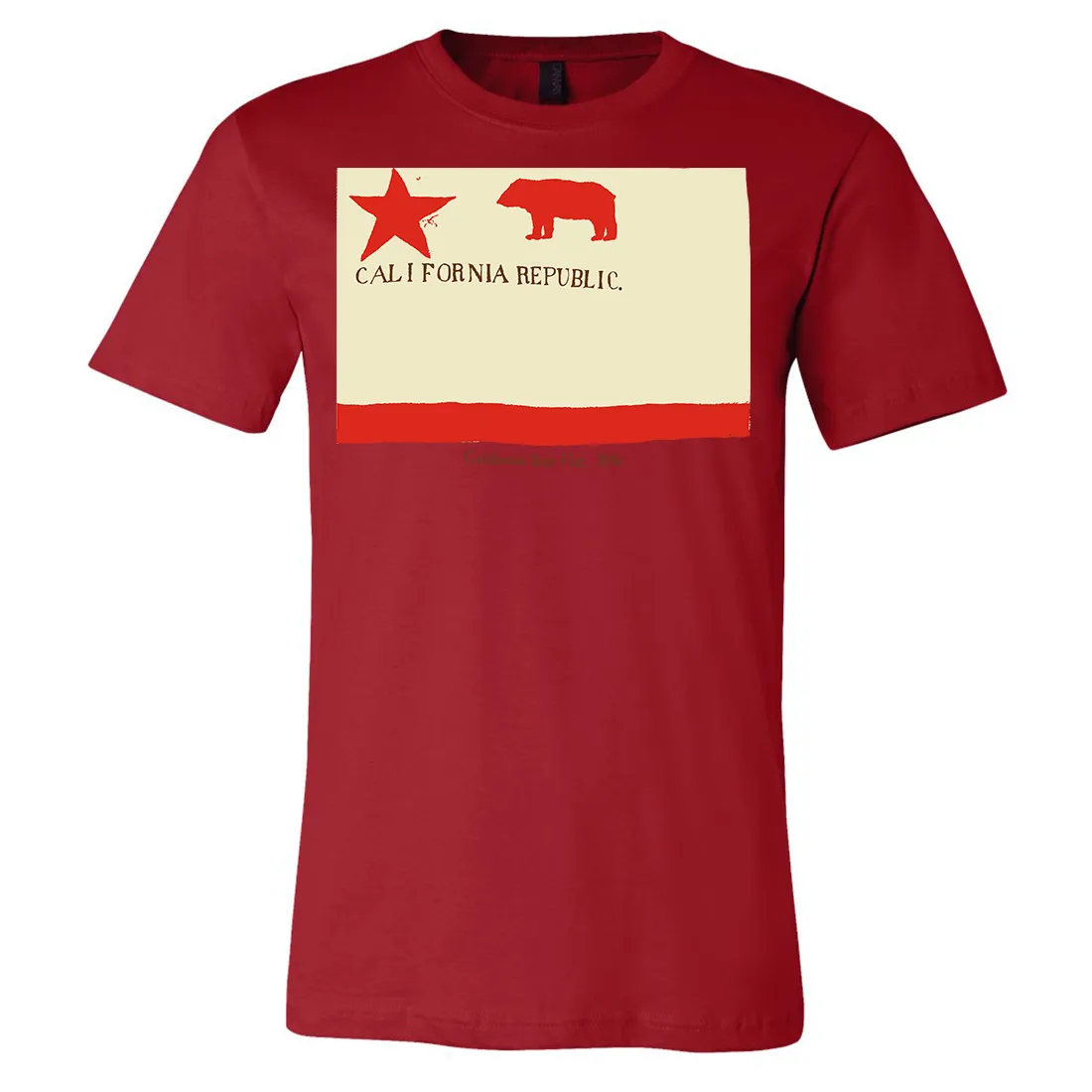 California Republic Bear Flag 1846 Asst Colors Mens Lightweight Fitted T-Shirt/tee