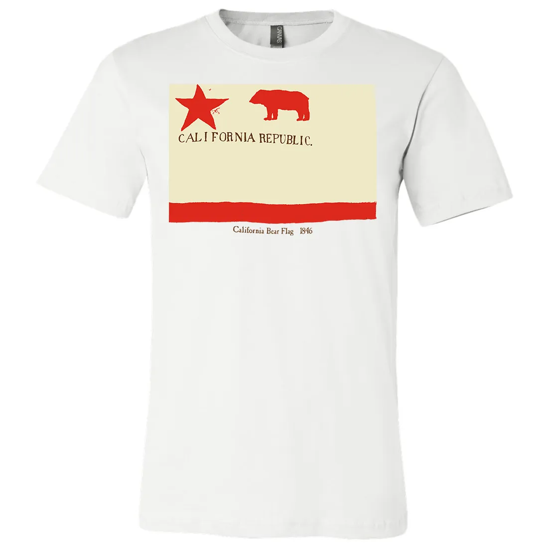 California Republic Bear Flag 1846 Asst Colors Mens Lightweight Fitted T-Shirt/tee