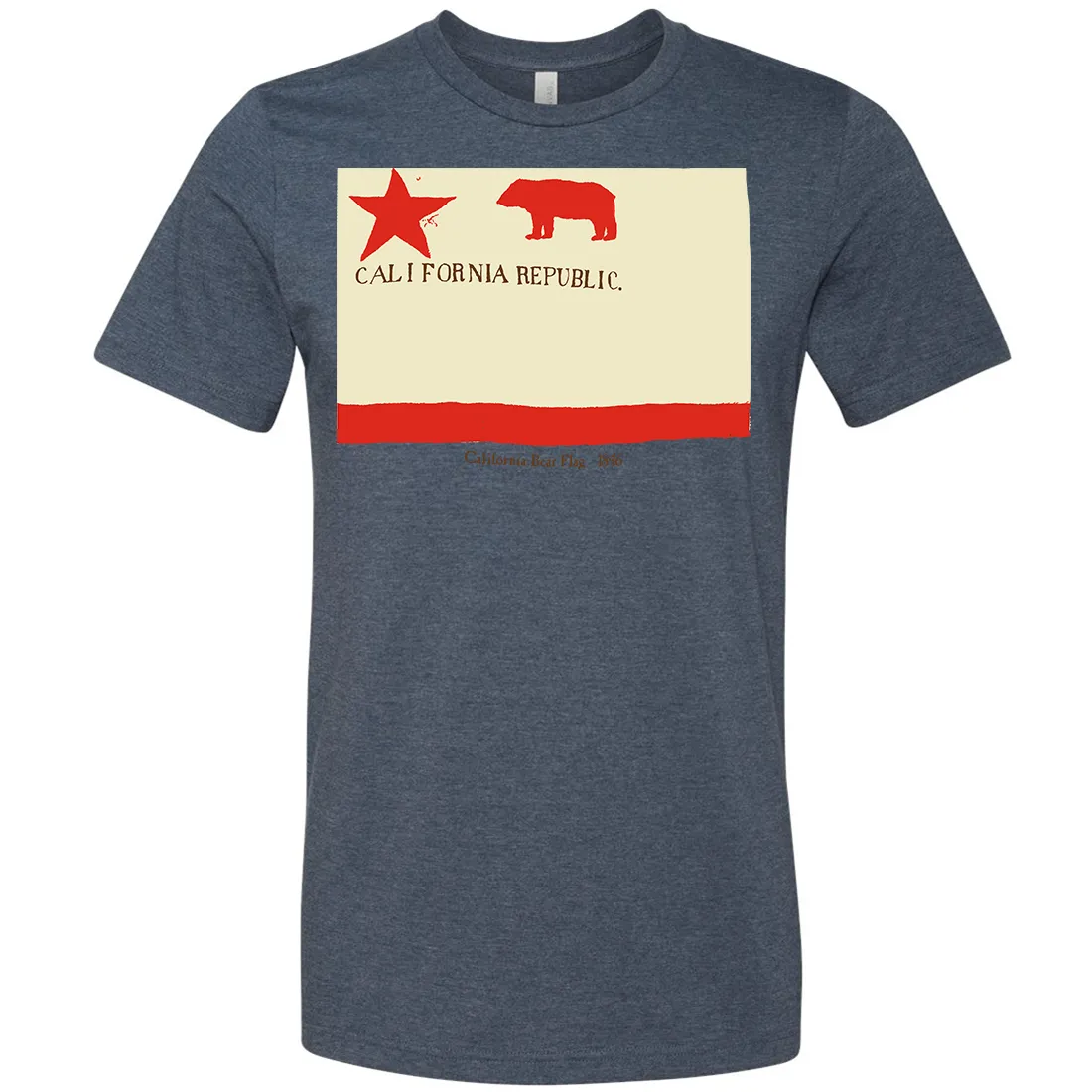 California Republic Bear Flag 1846 Asst Colors Mens Lightweight Fitted T-Shirt/tee