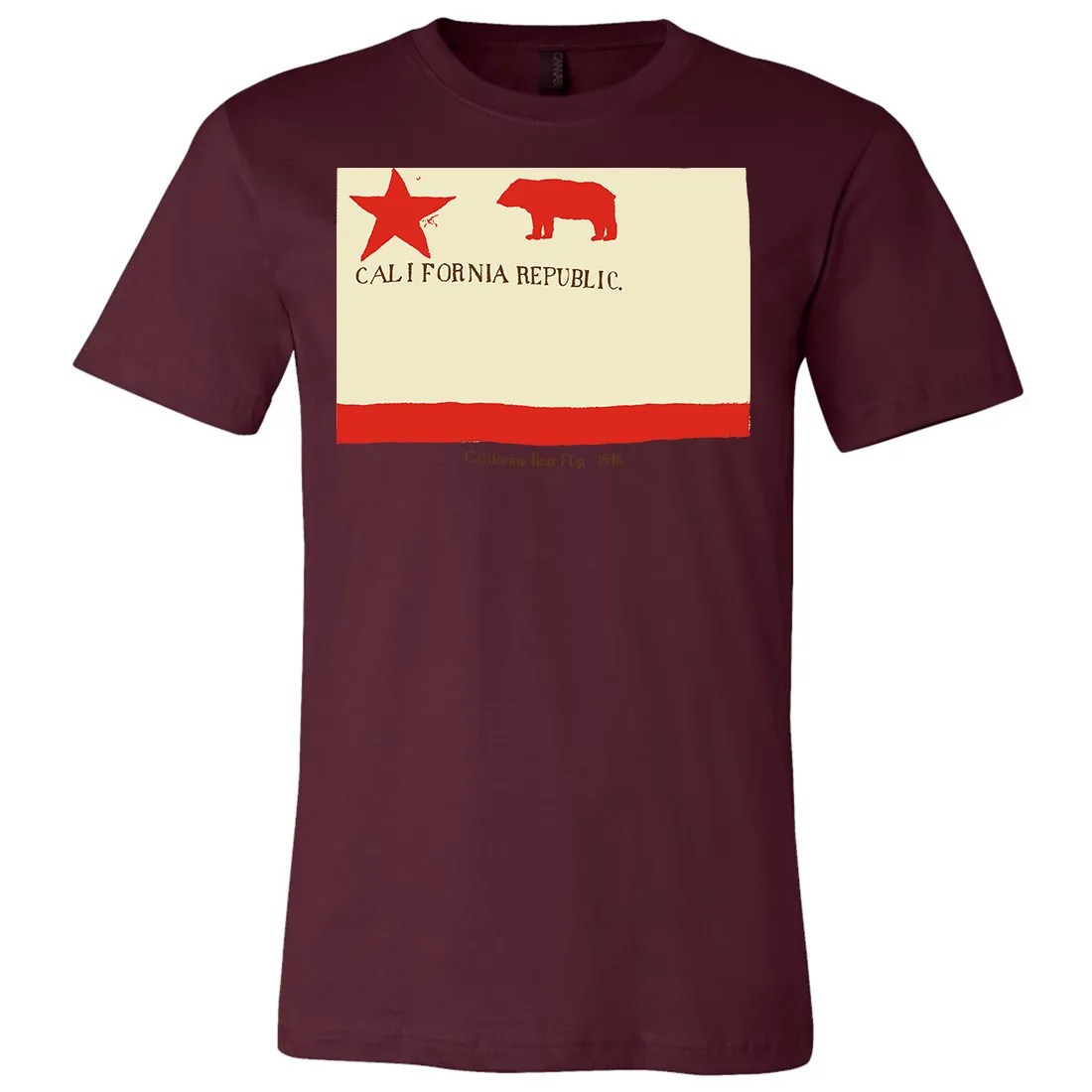 California Republic Bear Flag 1846 Asst Colors Mens Lightweight Fitted T-Shirt/tee