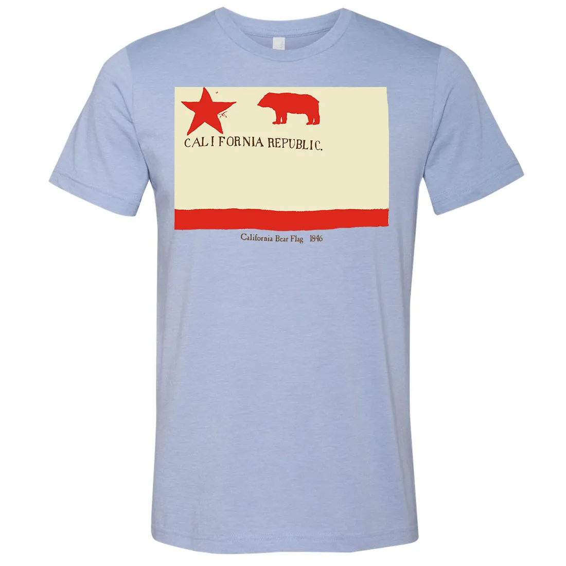 California Republic Bear Flag 1846 Asst Colors Mens Lightweight Fitted T-Shirt/tee