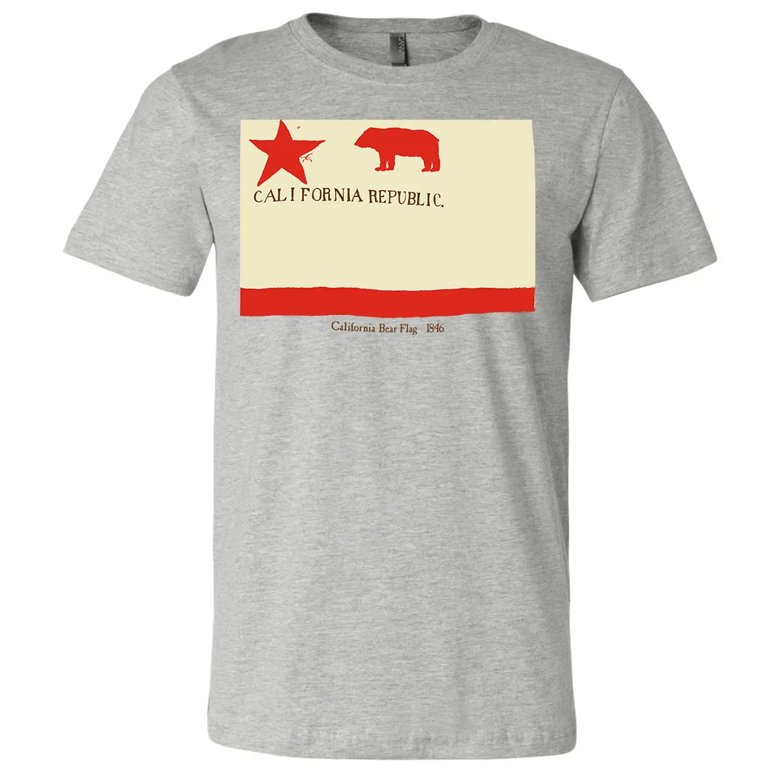 California Republic Bear Flag 1846 Asst Colors Mens Lightweight Fitted T-Shirt/tee